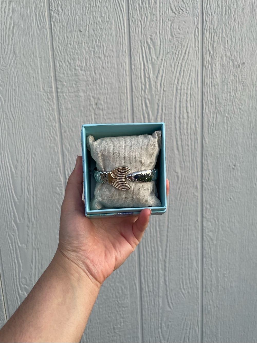 Piper K Gold and Silver Fish Bracelet Spring Hinge